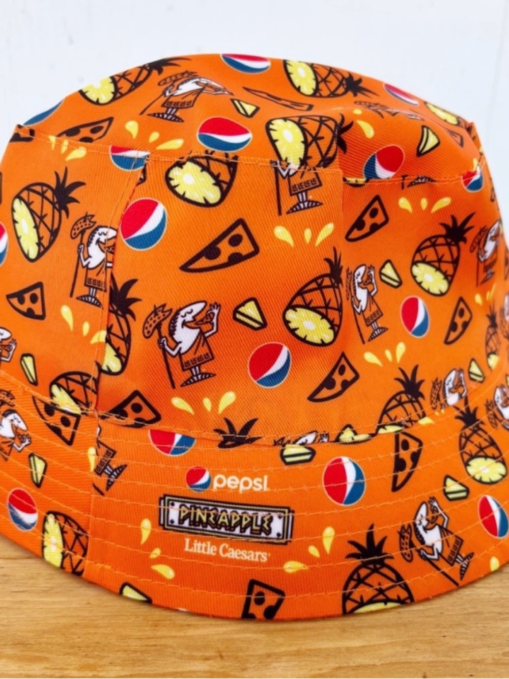 Little Caesar’s Bucket Hat New Without Tags Reversible Orange